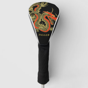 Couvre-club De Golf Imaginaire rouge noir Dragon chinois