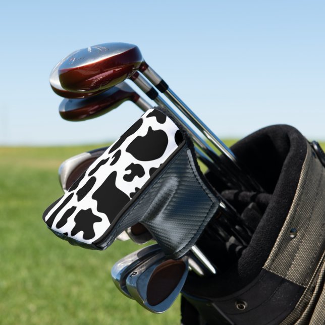 Couvre-club De Golf Impression de vache noire et blanche (In Situ)
