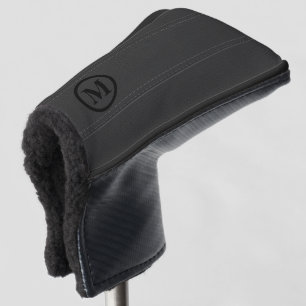 Couvre-club De Golf Impression d'image en cuir noir monogramme personn