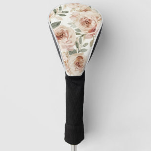 Couvre-club De Golf Impression florale aquarelle de roses roses pâles