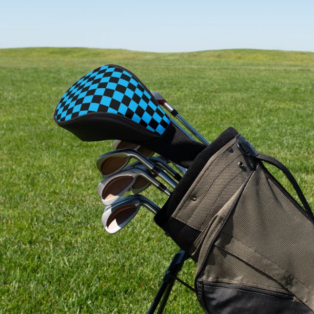 Couvre-club De Golf Imprimé à carreaux bleus et noirs (In Situ)