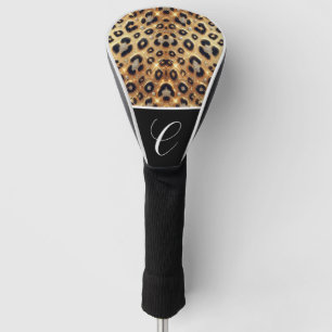 Couvre-club De Golf Imprimé guépard léopard noir or pailleté glamour