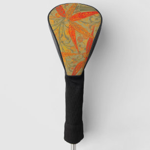 Couvre-club De Golf Imprimé vintage d'art bambou terreux orange 