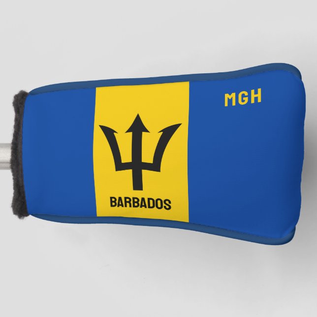 Couvre-club De Golf Indicateur Monogramme Barbade personnalisé (Devant)