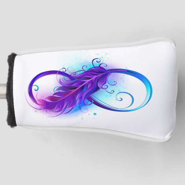 Couvre-club De Golf Infinity with purple feather (Devant)