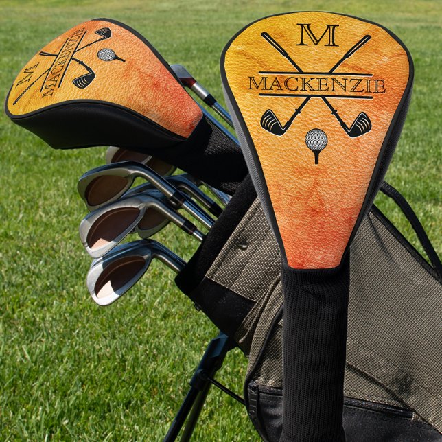 Couvre-club De Golf Initiale de monogramme en soleil Nom  (Créateur téléchargé)