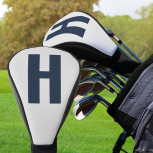 Couvre-club De Golf Initiale surdimensionnée Minimaliste Gris Argenté
