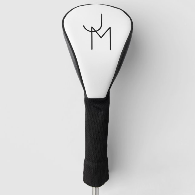Couvre-club De Golf Initiales de chevauchement à l'aspect moderne (Devant)