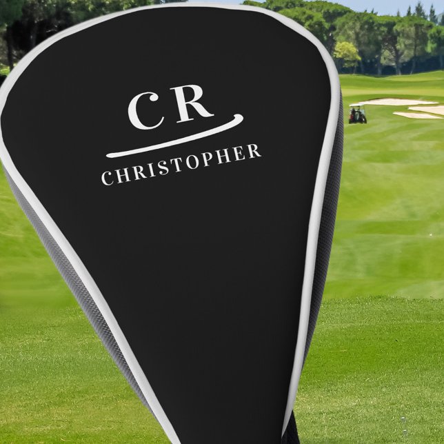 Couvre-club De Golf Initiales de monogramme élégantes personnalisées e (Créateur téléchargé)