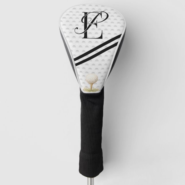 Couvre-club De Golf initiales de typographie monogramme E+P  (Devant)