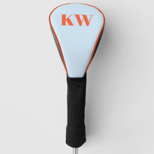 Couvre-club De Golf Initiales Monogramme Moderne Bleu Orange Personnal