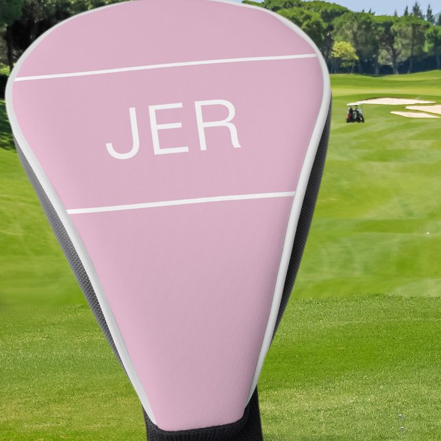 Couvre-club De Golf Initiales personnalisées Initiales monogrammes Ini (Feminine Pink Monogrammed Custom Golf Head Cover)