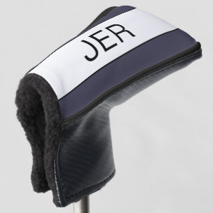 Couvre-club De Golf Initiales personnalisées modernes sportives bleu p