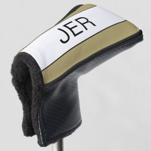 Couvre-club De Golf Initiales personnalisées Monogram Gold Black Putte
