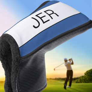 Couvre-club De Golf Initiales Personnalisées Monogramme Putter Noir Bl