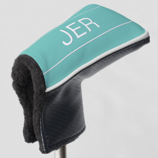 Couvre-club De Golf Initiales personnalisées Monogramme Putter Turquoi