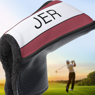 Couvre-club De Golf Initiales Personnalisées Monogramme Rouge Noir Put