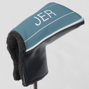Couvre-club De Golf Initiales personnalisées Monogramme turquoise Putt