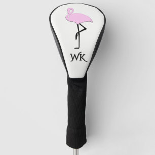 Couvre-club De Golf Initiales personnelles en Flamant rose rose