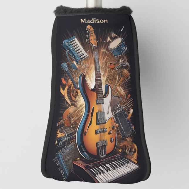 Couvre-club De Golf Instruments de musique de nom personnalisé (Tourné à 90°)