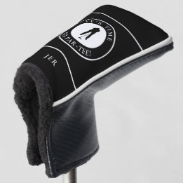 Couvre-club De Golf It’s Time to Par-Tee Black & White Monogram Golfer