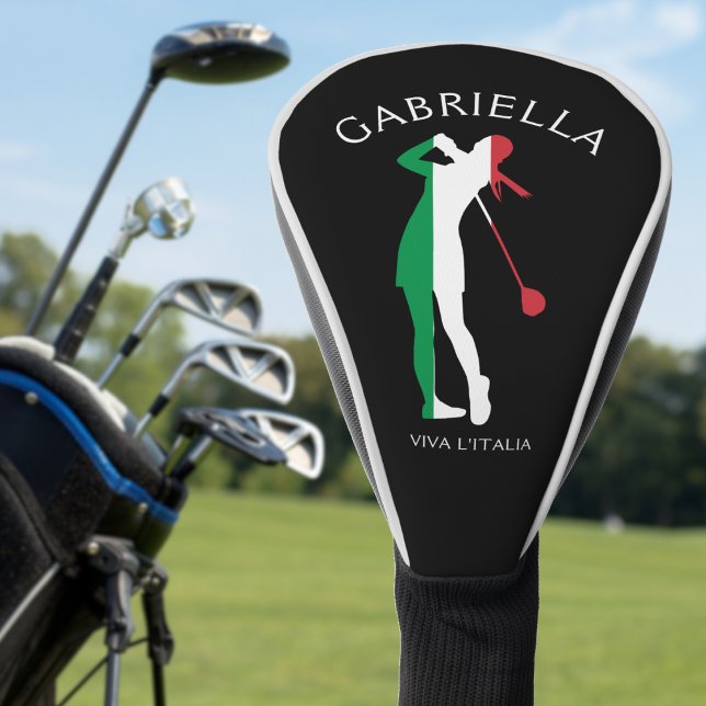 Couvre-club De Golf Italie Viva l'Italia Drapeau Italien Femme Nom du  (italy Italian flag golf head cover for women)