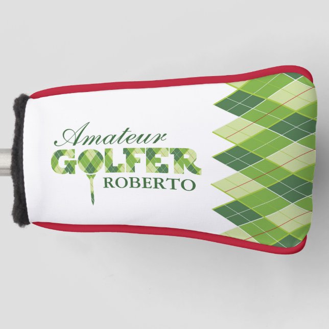Couvre-club De Golf Jacquard golfeur vert couverture personnalisée (Devant)
