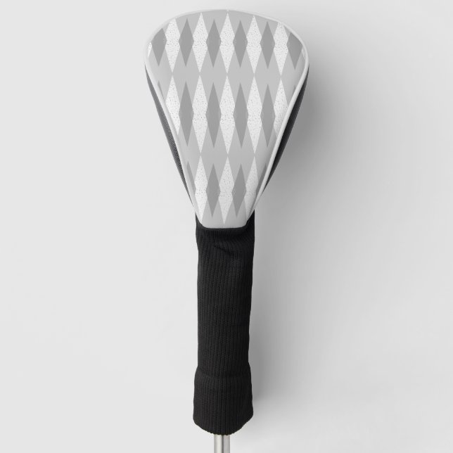 Couvre-club De Golf Jacquard moderne gris du milieu du siècle (Devant)