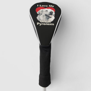 Couvre-club De Golf J'adore mon chien des Pyrénées