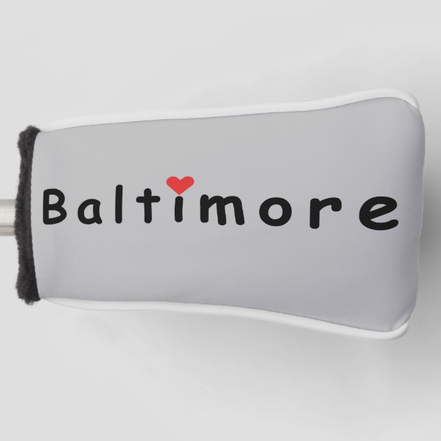 Couvre-club De Golf J'aime Baltimore (Devant)