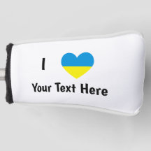 J'aime (Cœur Drapeau Ukrainien) Texte Personnalisé
