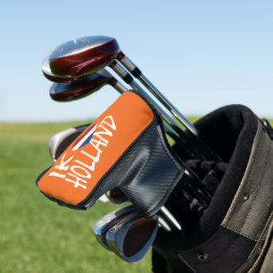 Couvre-club De Golf J'aime le drapeau hollandais wt sur ou pct