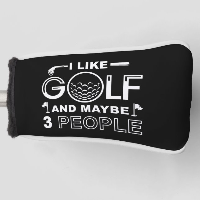 Couvre-club De Golf J'Aime Le Golf Et Peut-Être 3 Personnes (Devant)