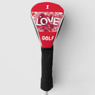 COUVRE-CLUB DE GOLF ***J'AIME LE GOLF*** JOLIE COUVERTE EN TÊTE DE GOL
