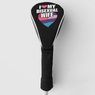 Couvre-club De Golf J'aime mon épouse bisexuelle Fierté Bi Drapeau Bis