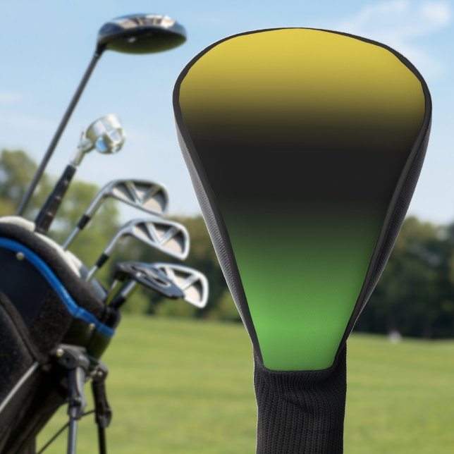 Couvre-club De Golf Jamaïcaines Couleurs Ombre Gradient Vert et Jaune (Jamaica Colors Ombre Gradient Green and Yellow Golf Head Cover
)