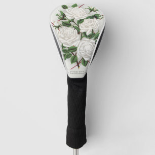 Couvre-club De Golf Jardin de roses blanches antiques victoriennes gri