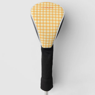 Couvre-club De Golf Jaune clair orange Ish En vichy Plaid