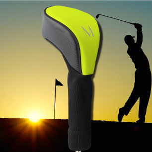 Couvre-club De Golf jaune fluorescent - ajouter du monogramme