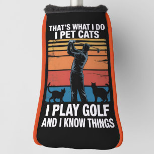 Couvre-club De Golf Je Caresse Des Chats Jouent Au Golf & Savent Des C