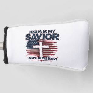 Couvre-club De Golf Jésus est mon sauveur Trump est mon président drôl