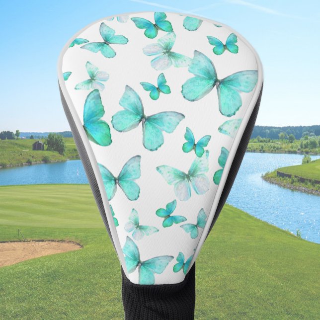 Couvre-club De Golf Joli couvre-tête de golf papillon sarcelle (Créateur téléchargé)