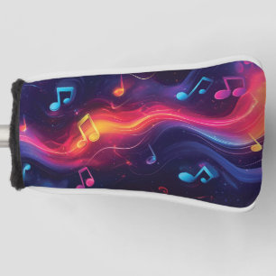 Couvre-club De Golf Joli dessin abstrait de notes musicales flottantes