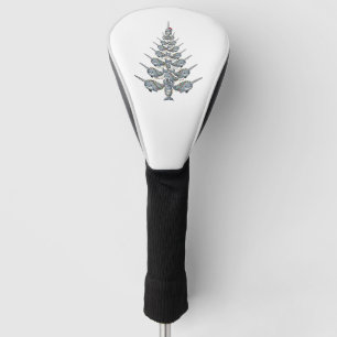 Couvre-club De Golf Joli narval portant un chapeau de Père Noël avec f