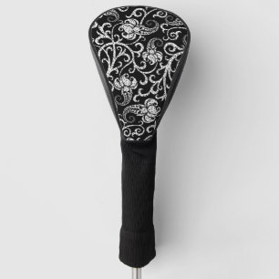 Couvre-club De Golf Joli noir dalmate fleurs arrière - plan design lum
