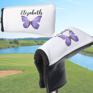 Couvre-club De Golf Joli papillon violet avec nom personnalisé dames