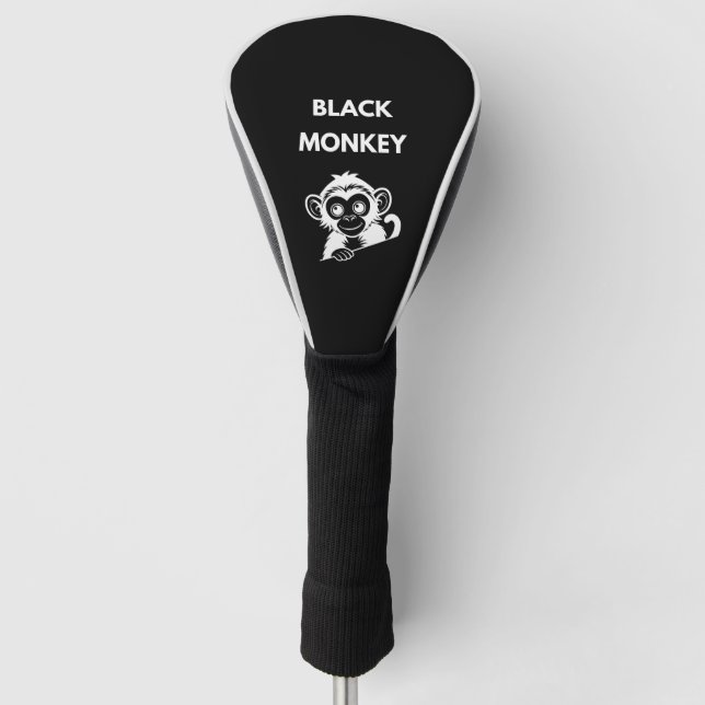 Couvre-club De Golf Joli Petit Singe Noir (Devant)