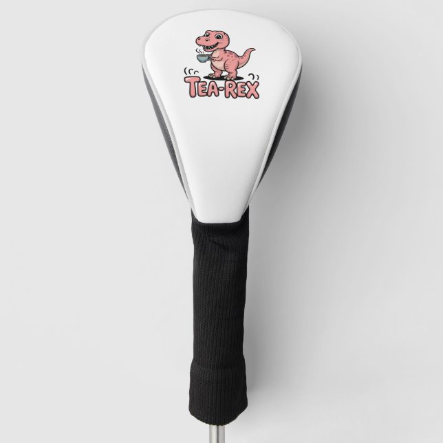 Couvre-club De Golf Joli Tea-Rex Dinosaure Rose – Le Thé Arrive ! (Devant)
