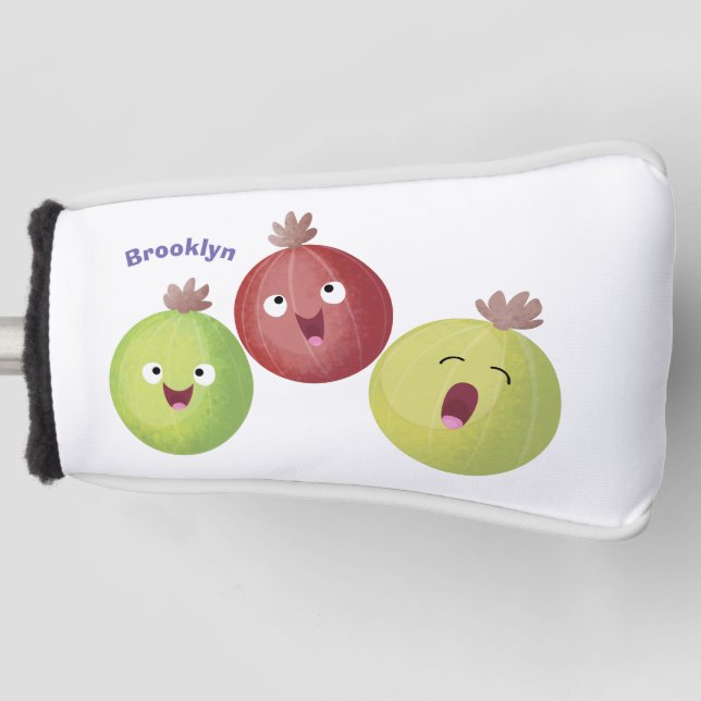 Couvre-club De Golf Joli trio gooseberry chantant dessin animé (Devant)