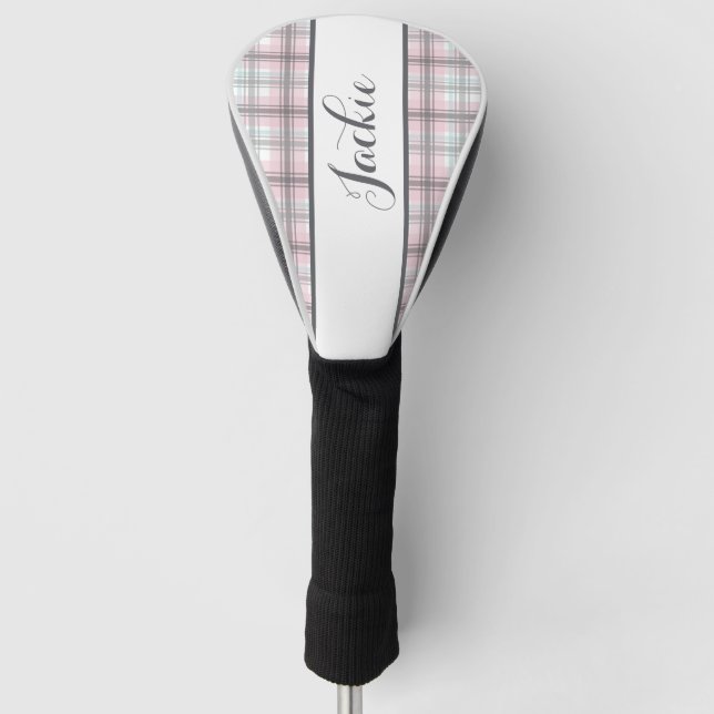 Couvre-club De Golf Jolie bande Plaid Pastel (Devant)